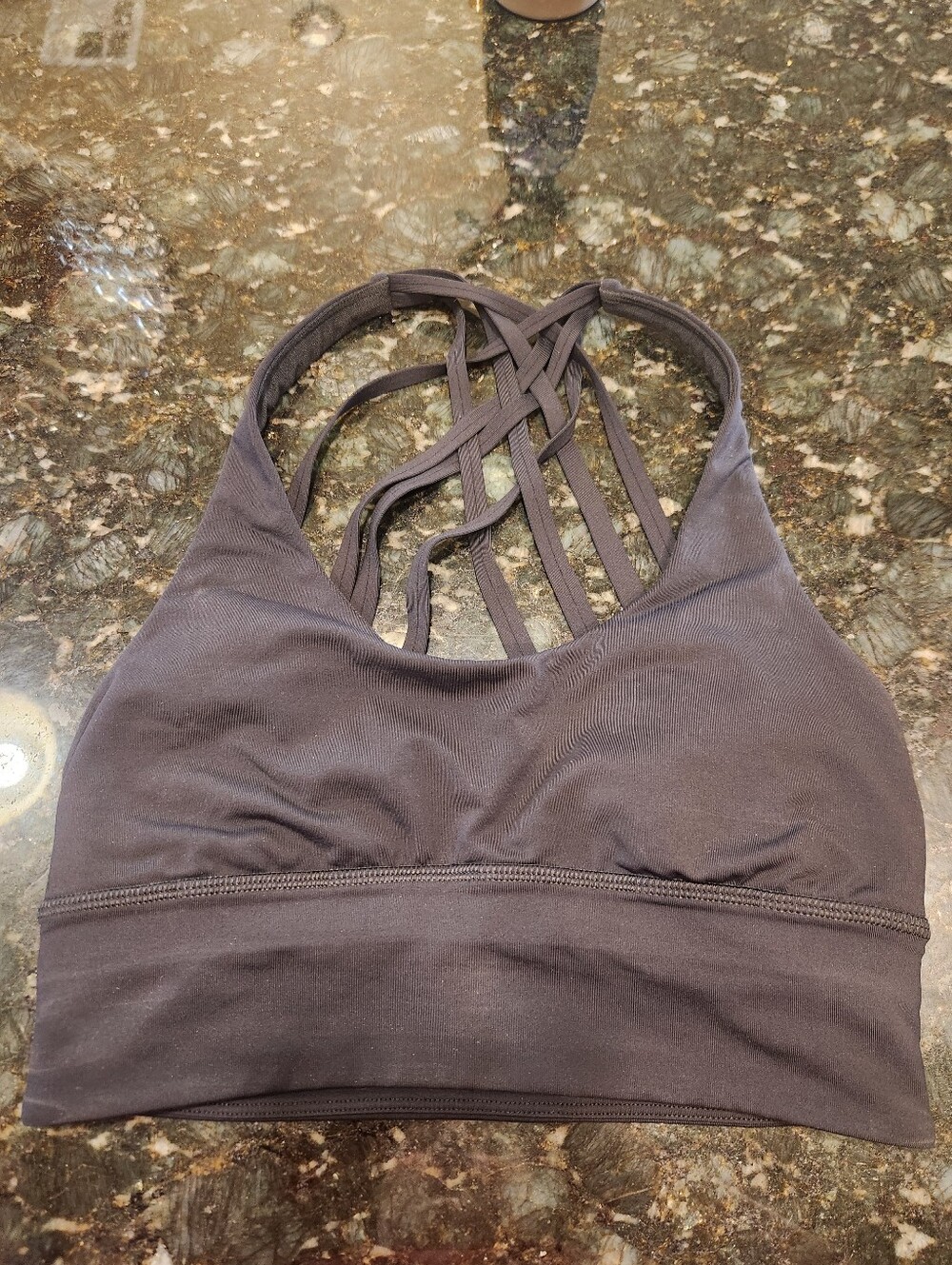 Black Lululemon Sports Bra Free To Be Longline